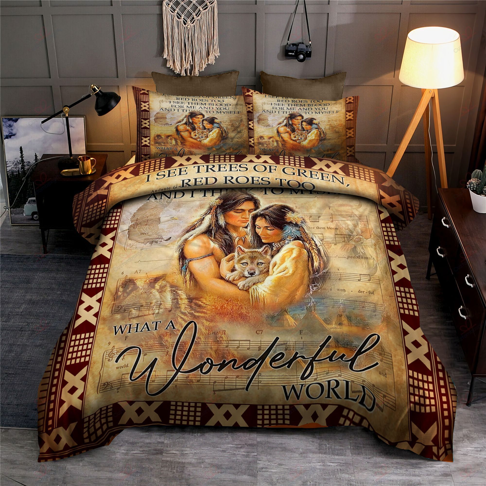 Native American Wonderful World Bedding Set