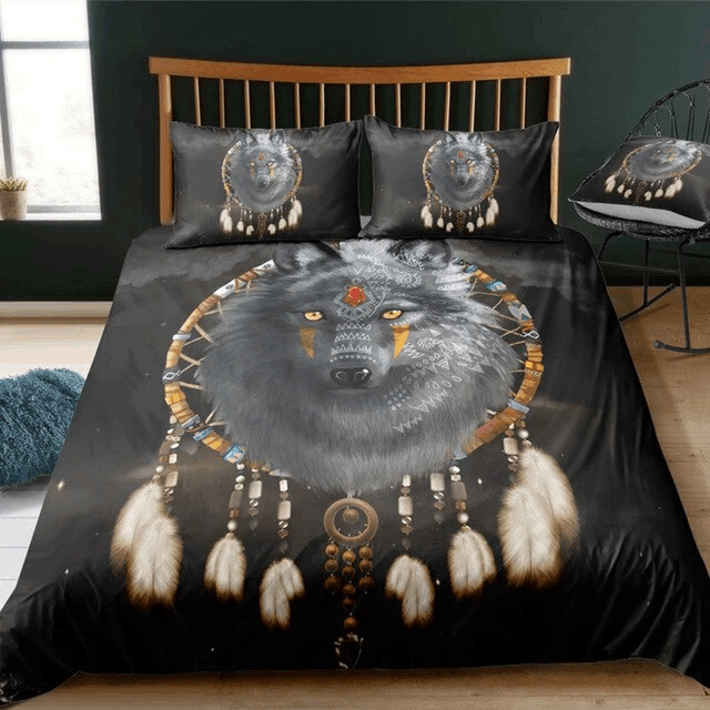 Native Americans Wolf Bedding Set