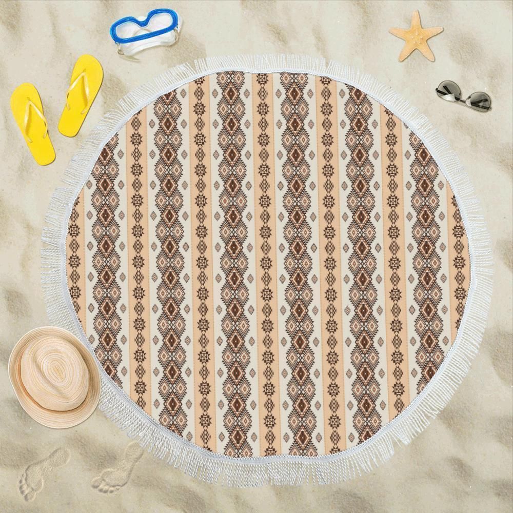 Native Classic Pattern Printed Round Beach Towel
