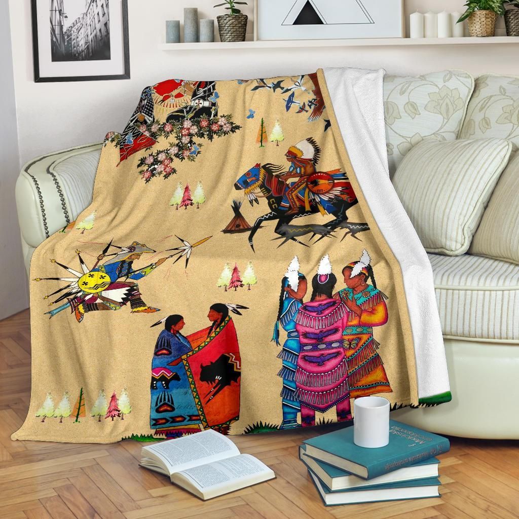 Native Descendants Native American Sherpa Fleece Blanket