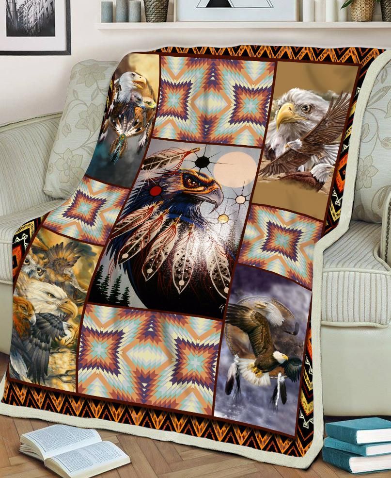 Native Eagle Sherpa Fleece Blanket