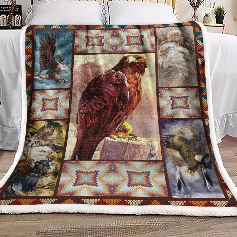 Native Eagles Sherpa Fleece Blanket