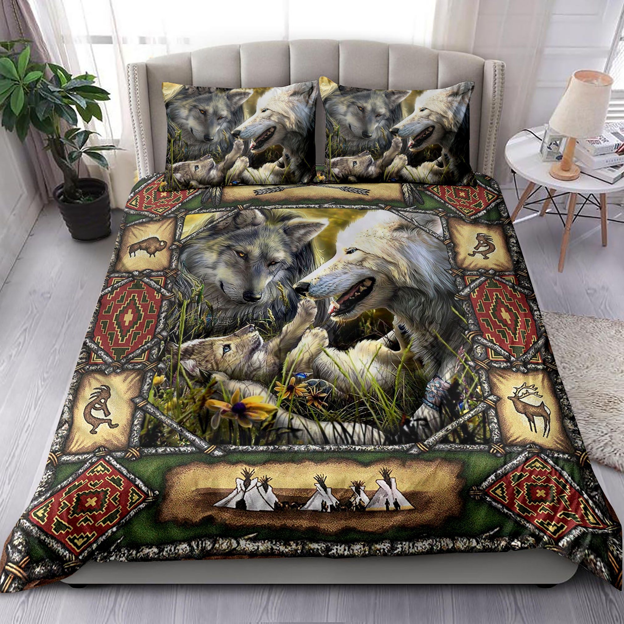Native Family Wolf Bedding Set
