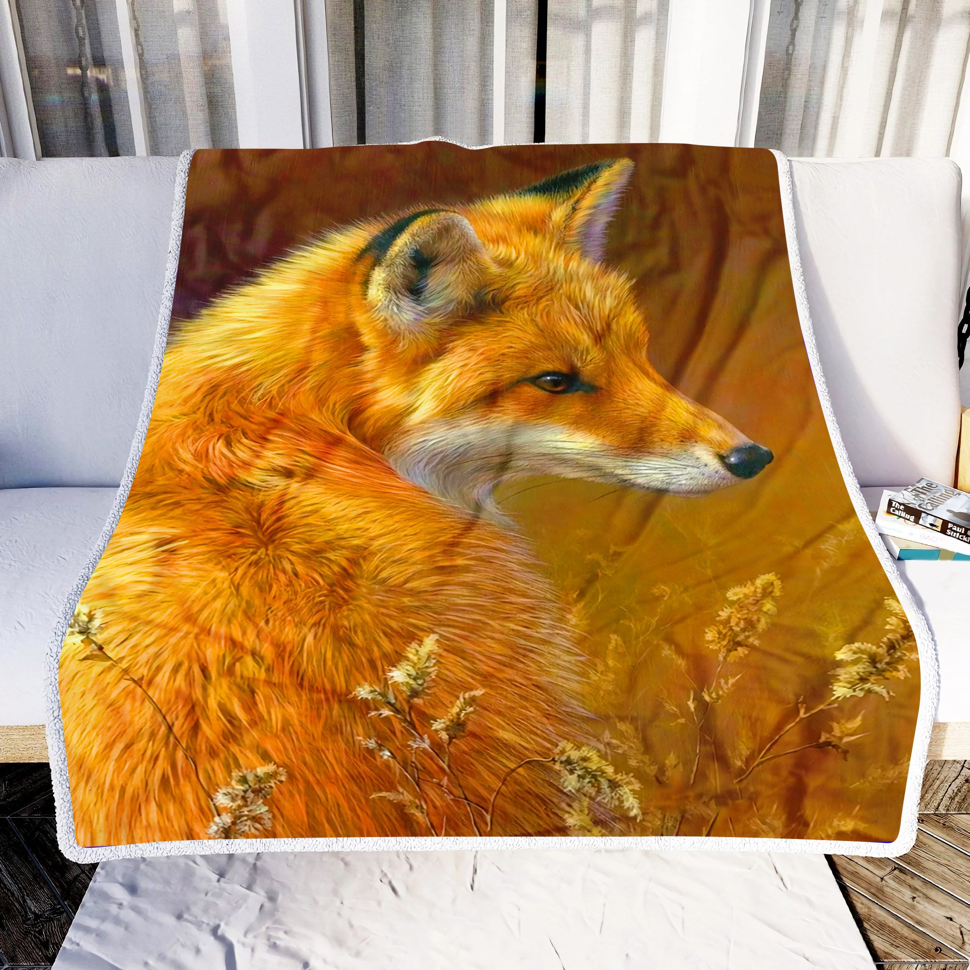 Native Fox Fleece Blanket
