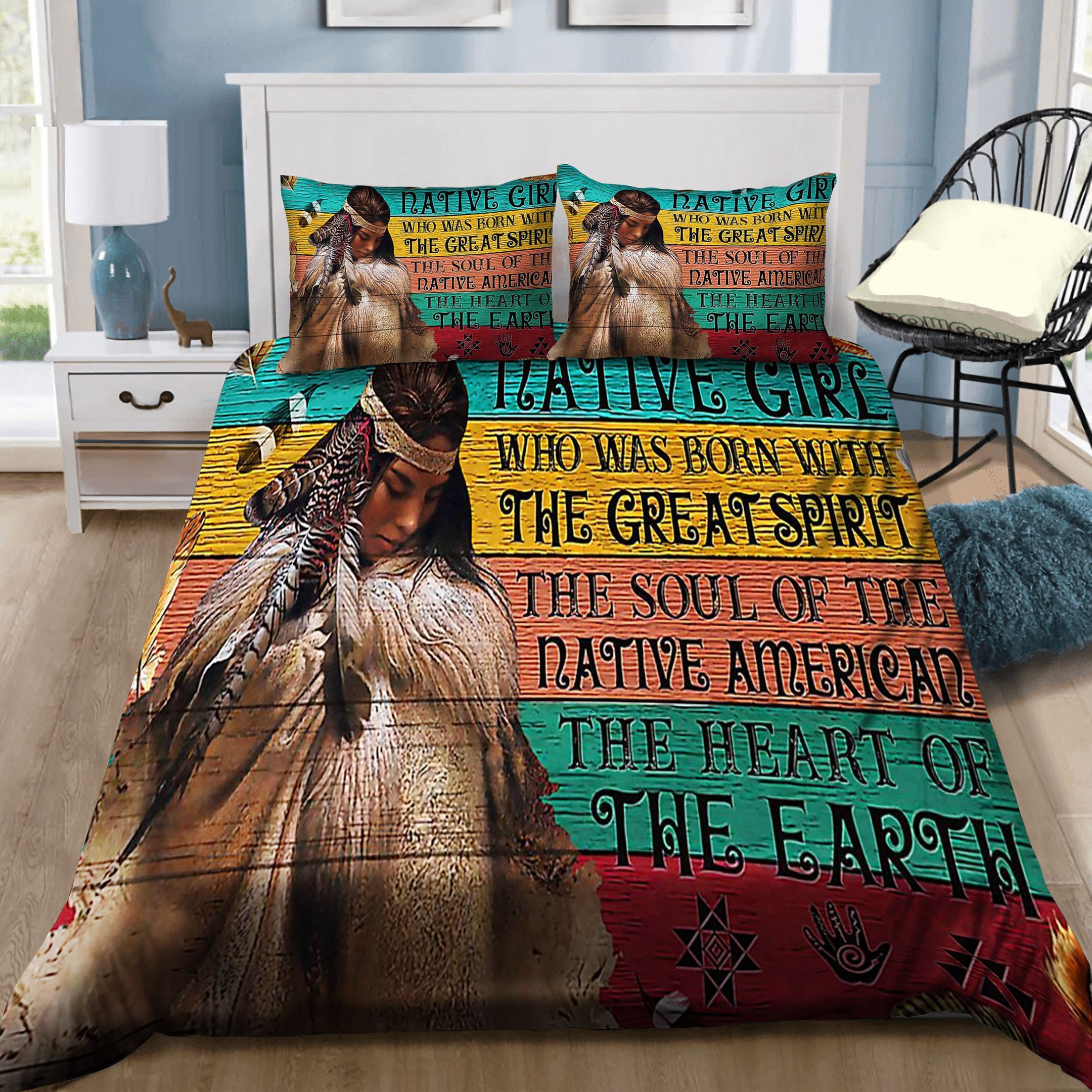Native Girl Native American Bedding Set