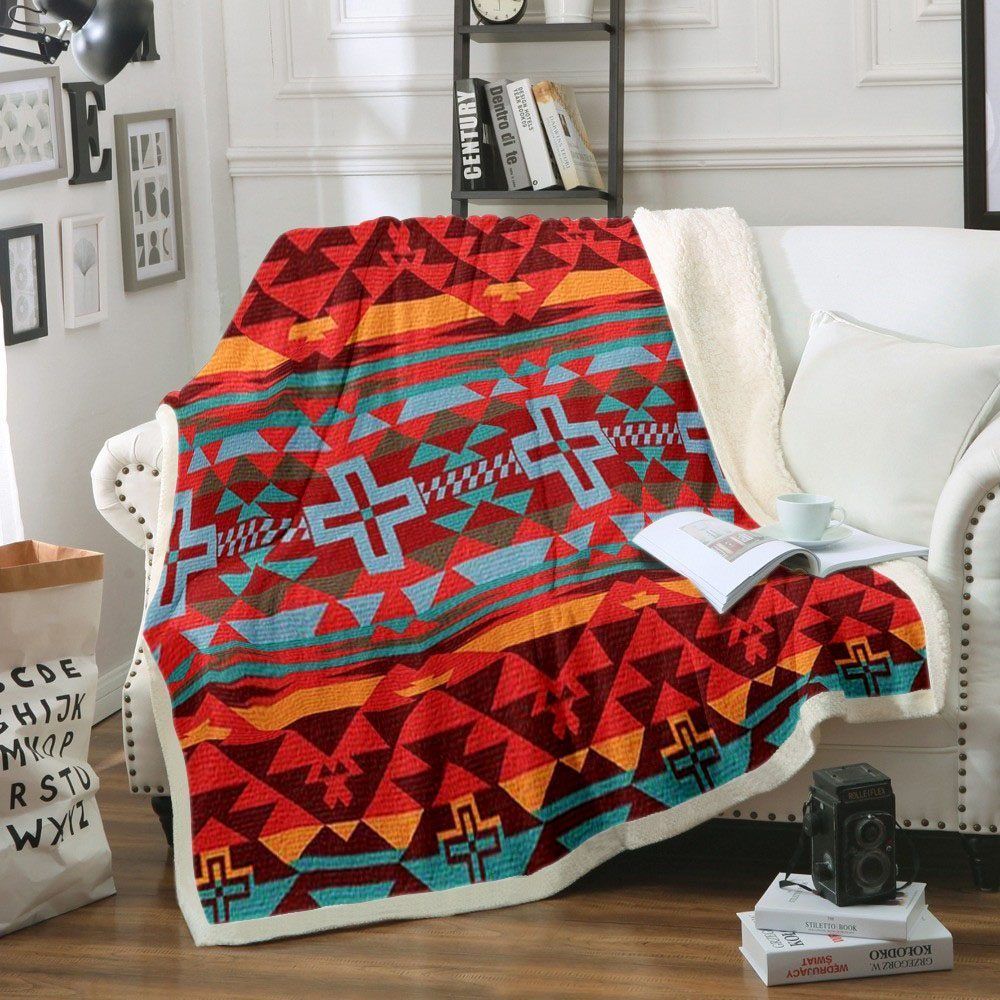 Native Sherpa Fleece Blanket