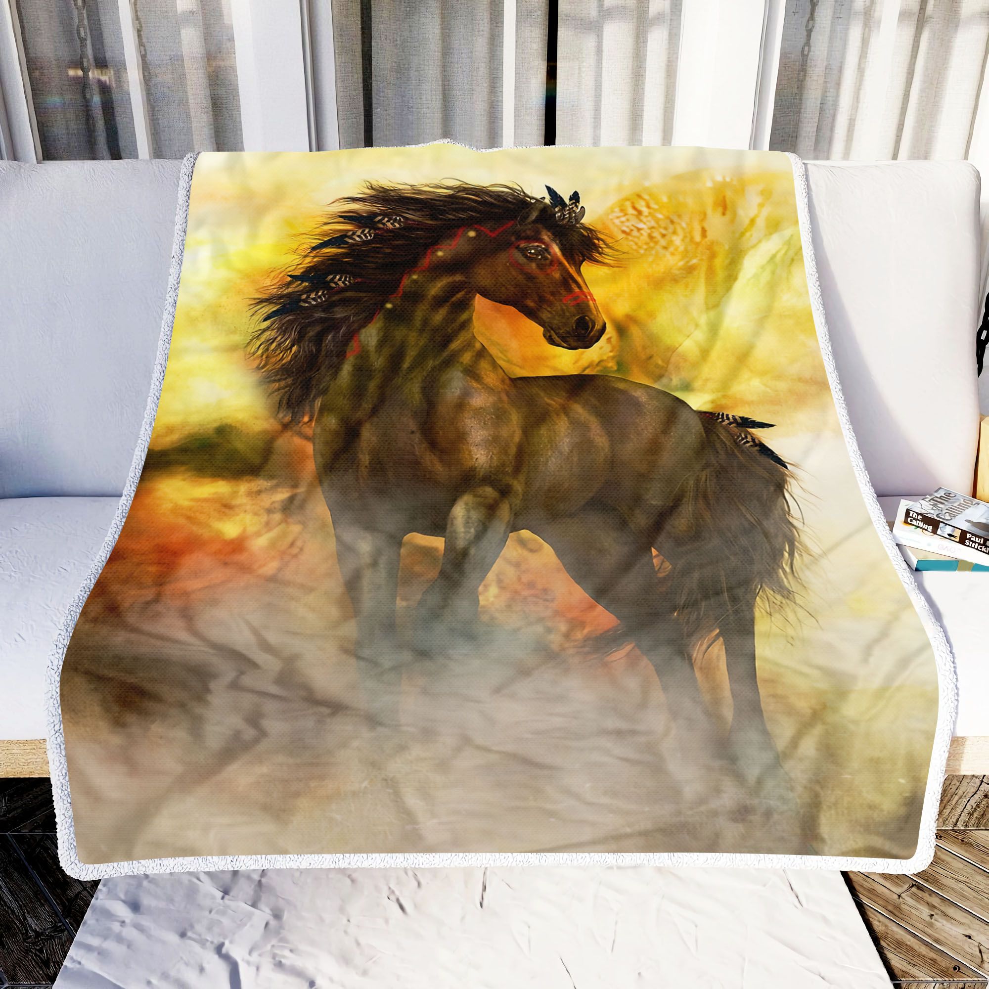 Native Horse Fleece Blanket