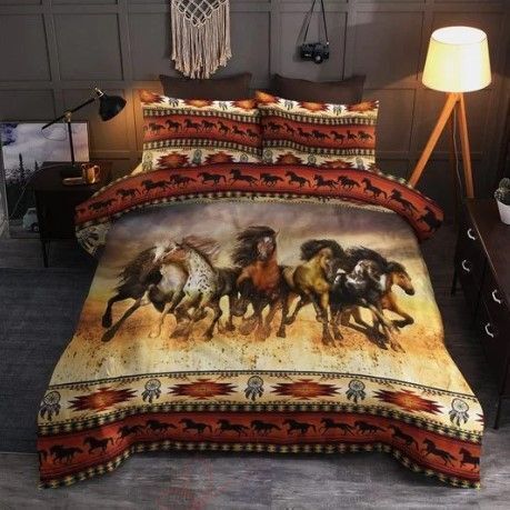 Native Horse Pattern Bedding Set