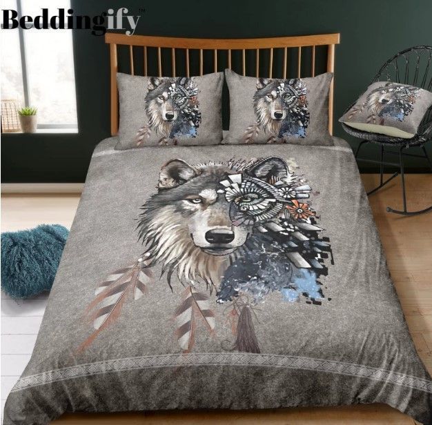 Native Indian Mystic Wolf Bedding Set