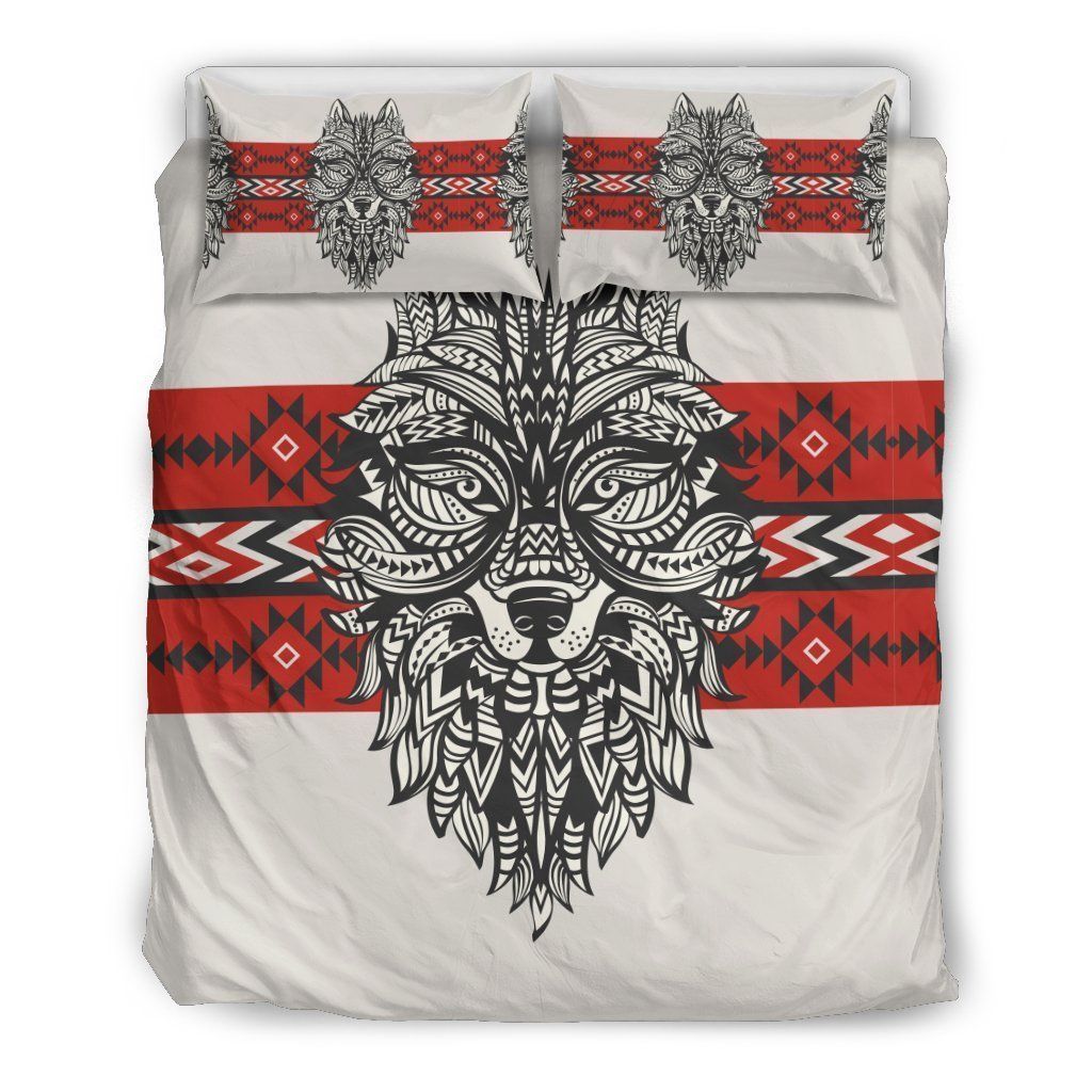 Native Indian Wolf Bedding Set