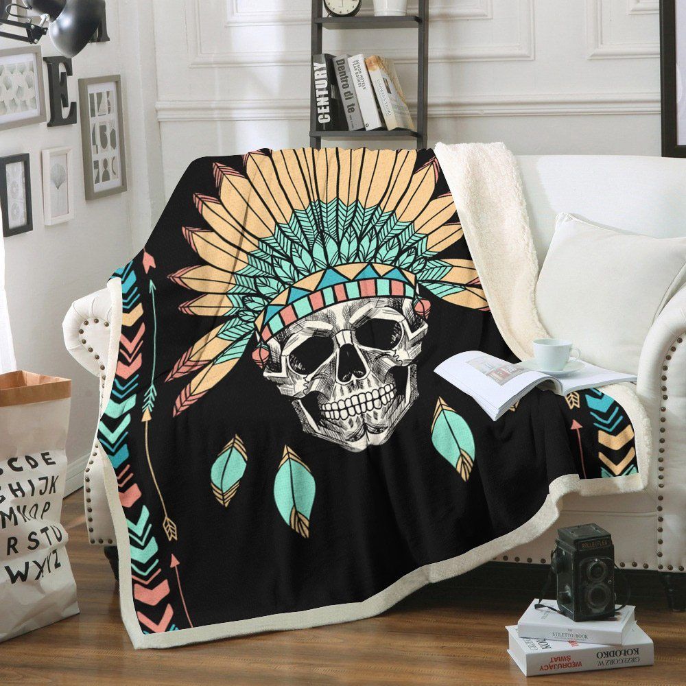 Native Skull Sherpa Fleece