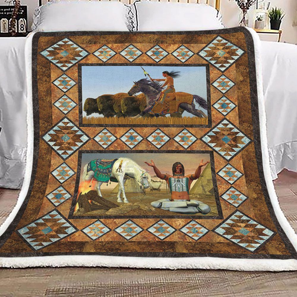 Native Traditions Sherpa Fleece Blanket