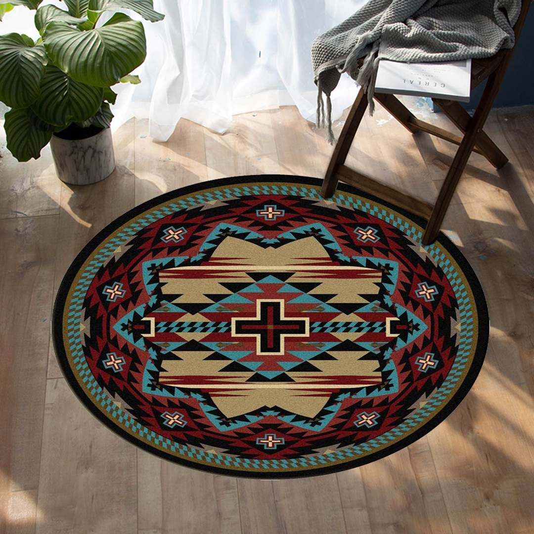 Native Tribes Symbol Native American Round Carpet