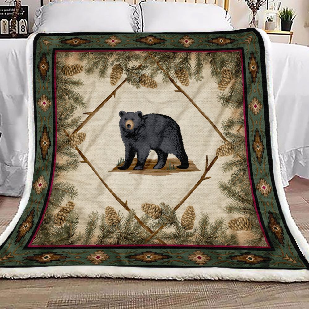 Native Vintage Bear Fleece Blanket