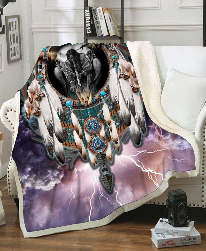 Native Violet Sherpa Fleece Blanket