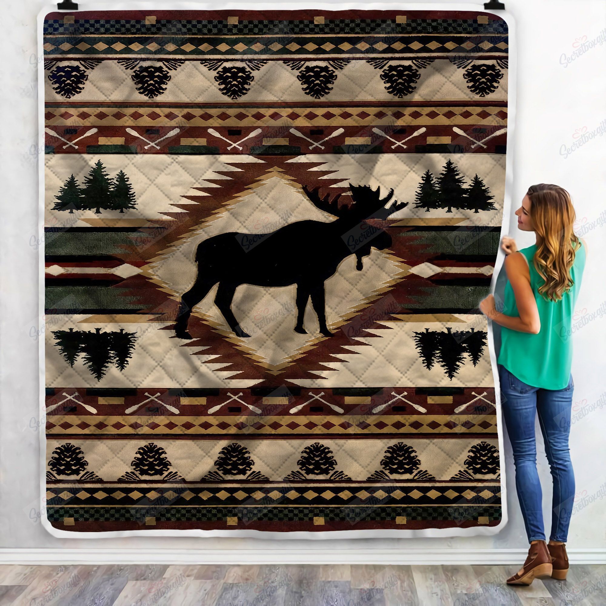 Native Wild Moose Fleece Blanket