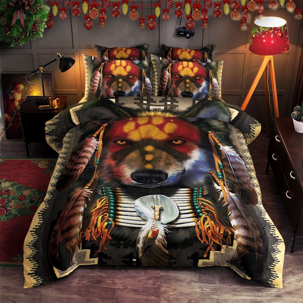 Native Wolf Bedding Set