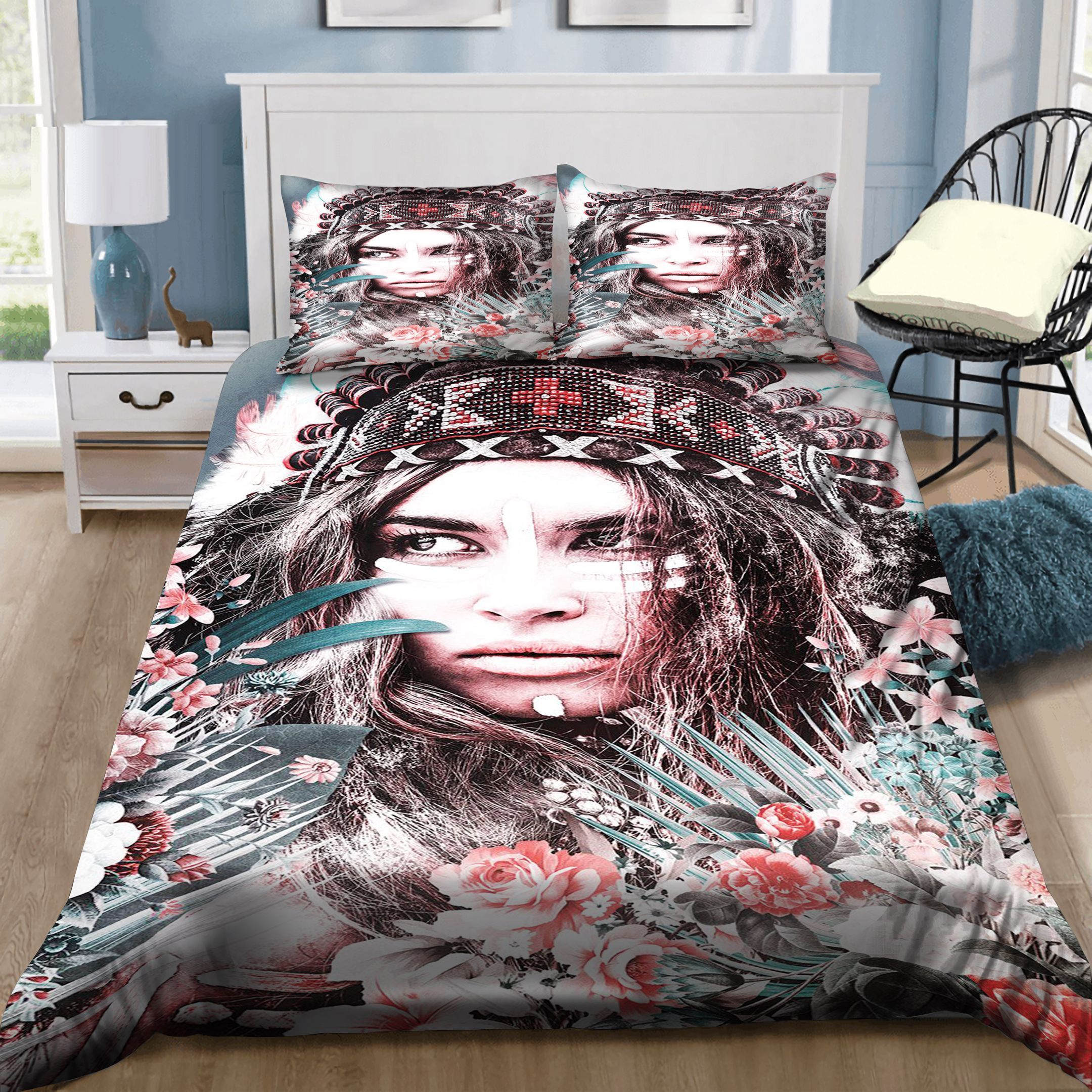 Native Woman Bedding Set