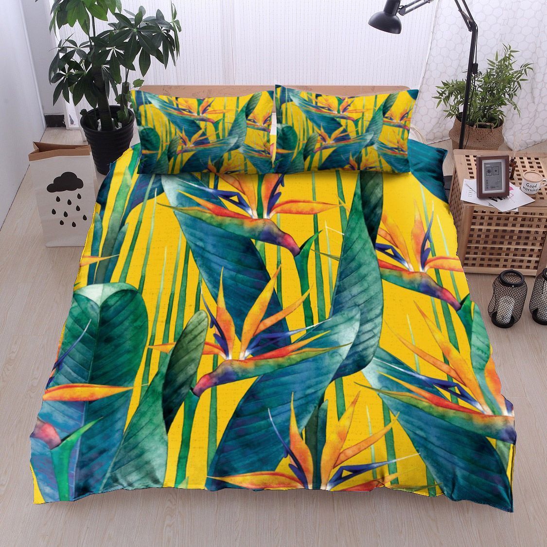 Natural Flower Bird Bedding Set