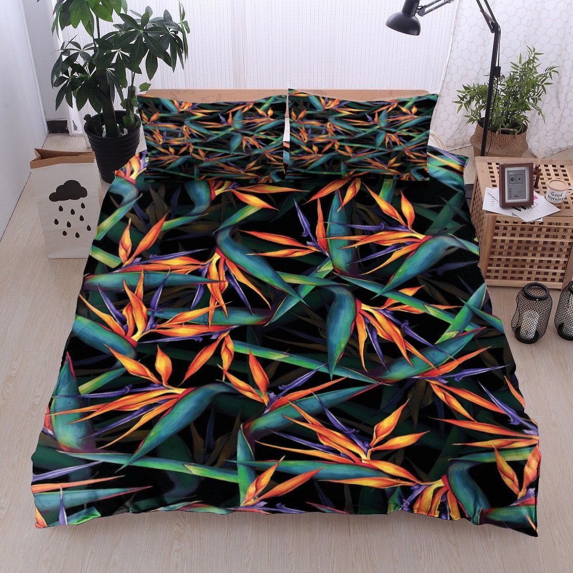 Natural Flower Bird Bedding Set