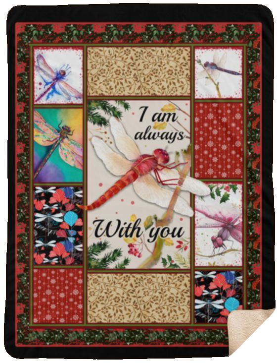 Nature Dragonfly Xmas Sherpa Fleece Blanket