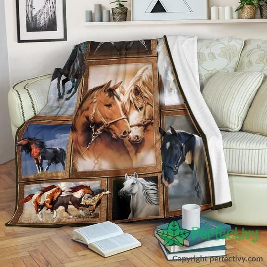 Nature Horse Sherpa Fleece Blanket