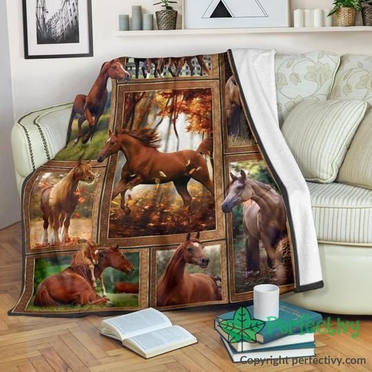 Nature Red Horse Sherpa Fleece Blanket