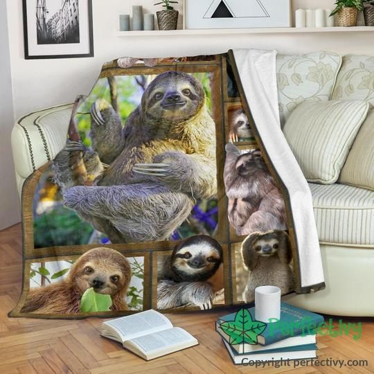Nature Sloth Sherpa Fleece Blanket
