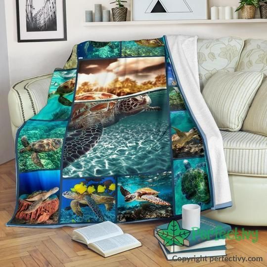 Nature Turtle Sherpa Fleece Blanket