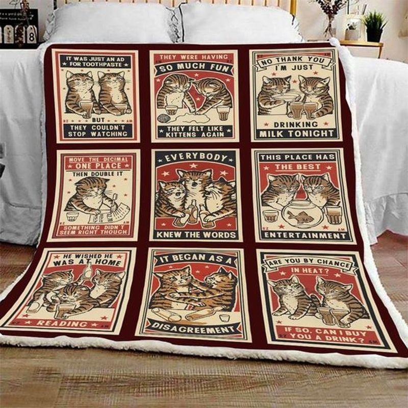 Naughty Cat Sherpa Fleece Blanket