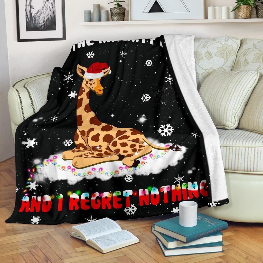 Naughty List Regret Nothing Giraffe Sherpa Fleece Blanket