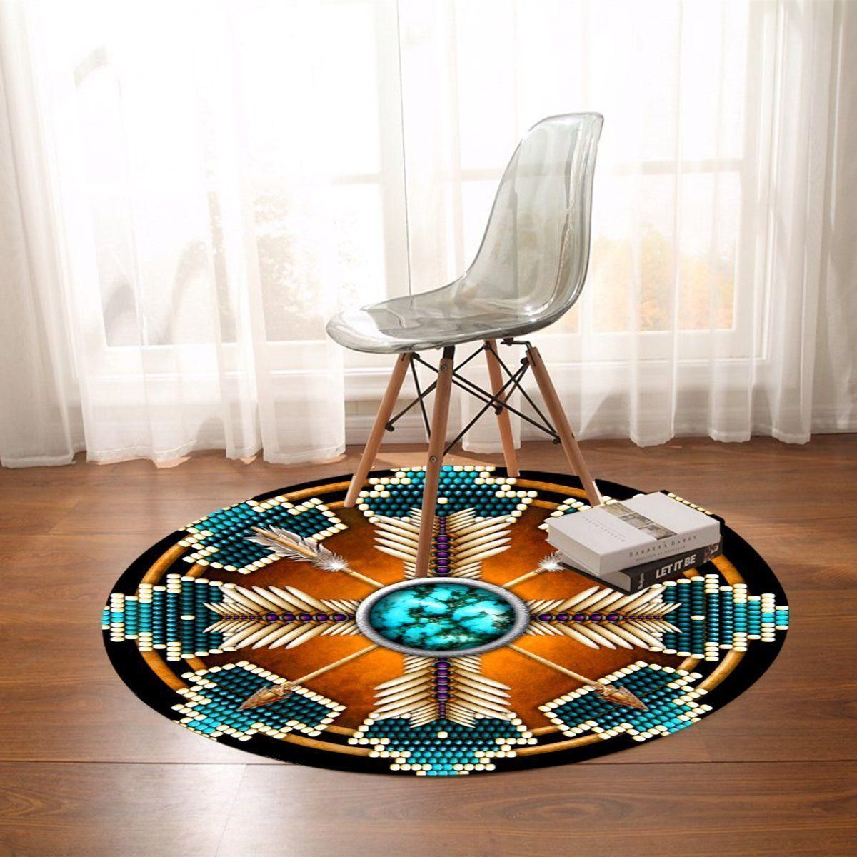 Naumaddic Arts Native American Round Carpet