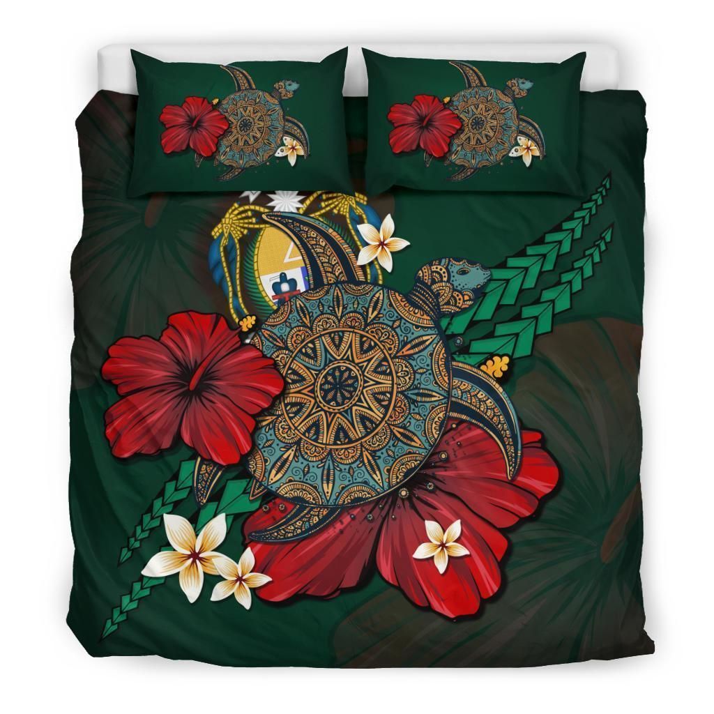 Nauru Green Turtle Tribal Bedding Set