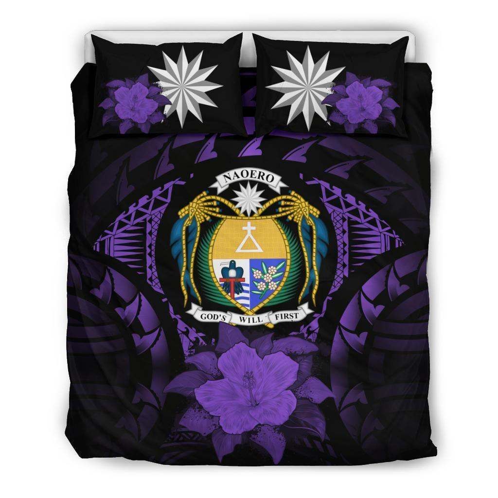 Nauru Purple Hibiscus Bedding Set