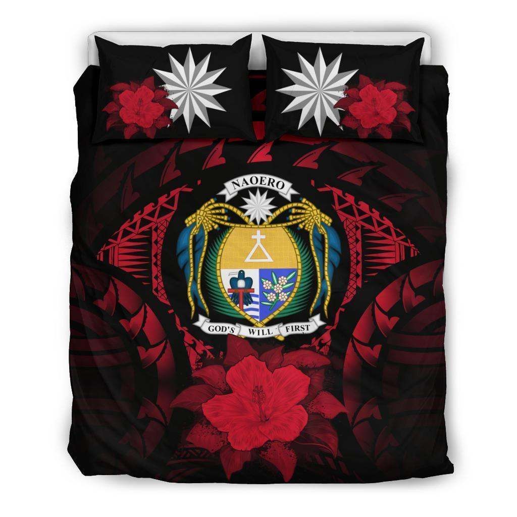 Nauru Red Hibiscus Bedding Set