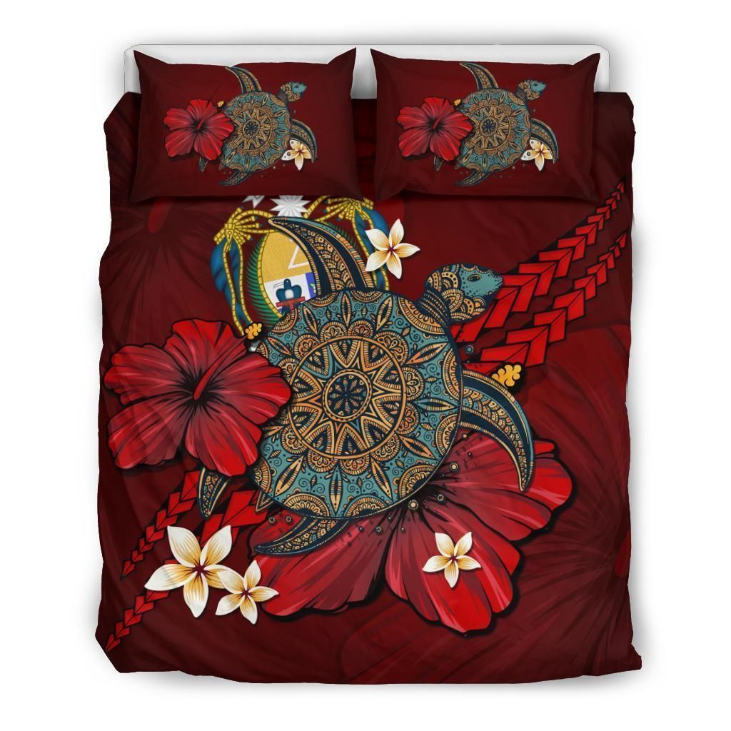 Nauru Red Turtle Tribal Bedding Set