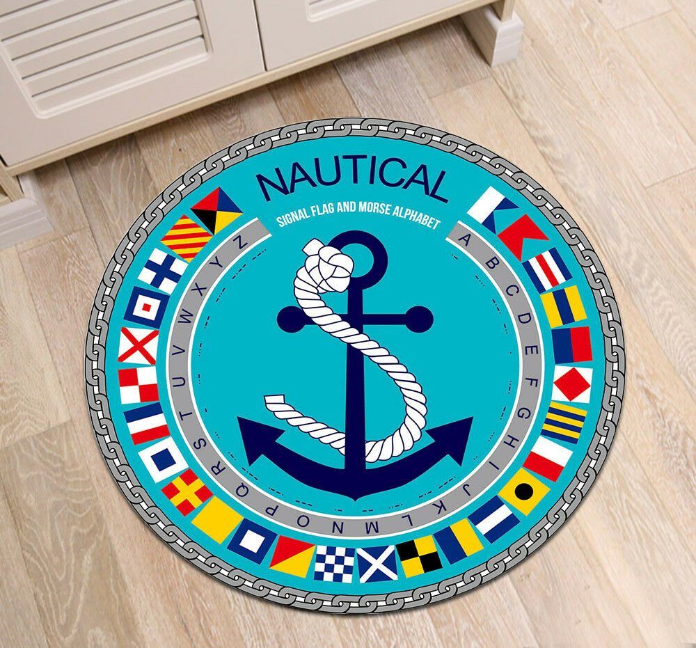 Nautical Anchor Round Carpet