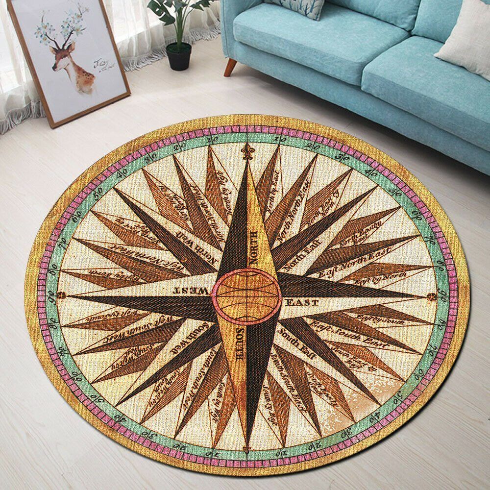 Nautical Compass Round Carpet