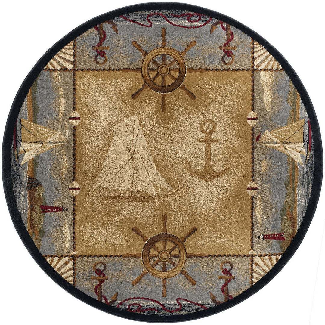 Nautical Lighthouse Round Carpet