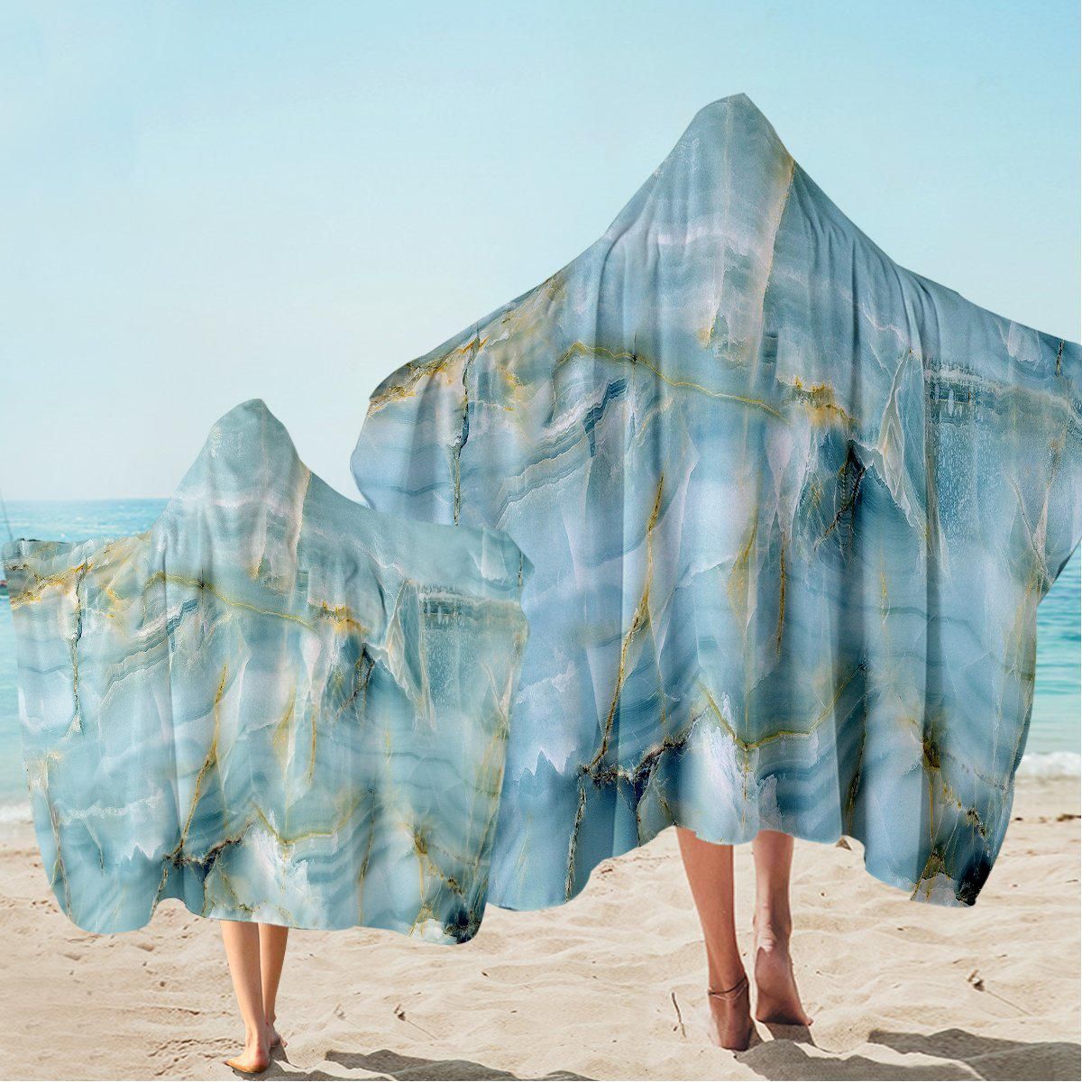 Navagio Beach Blue Liquid Printed Hooded Towel