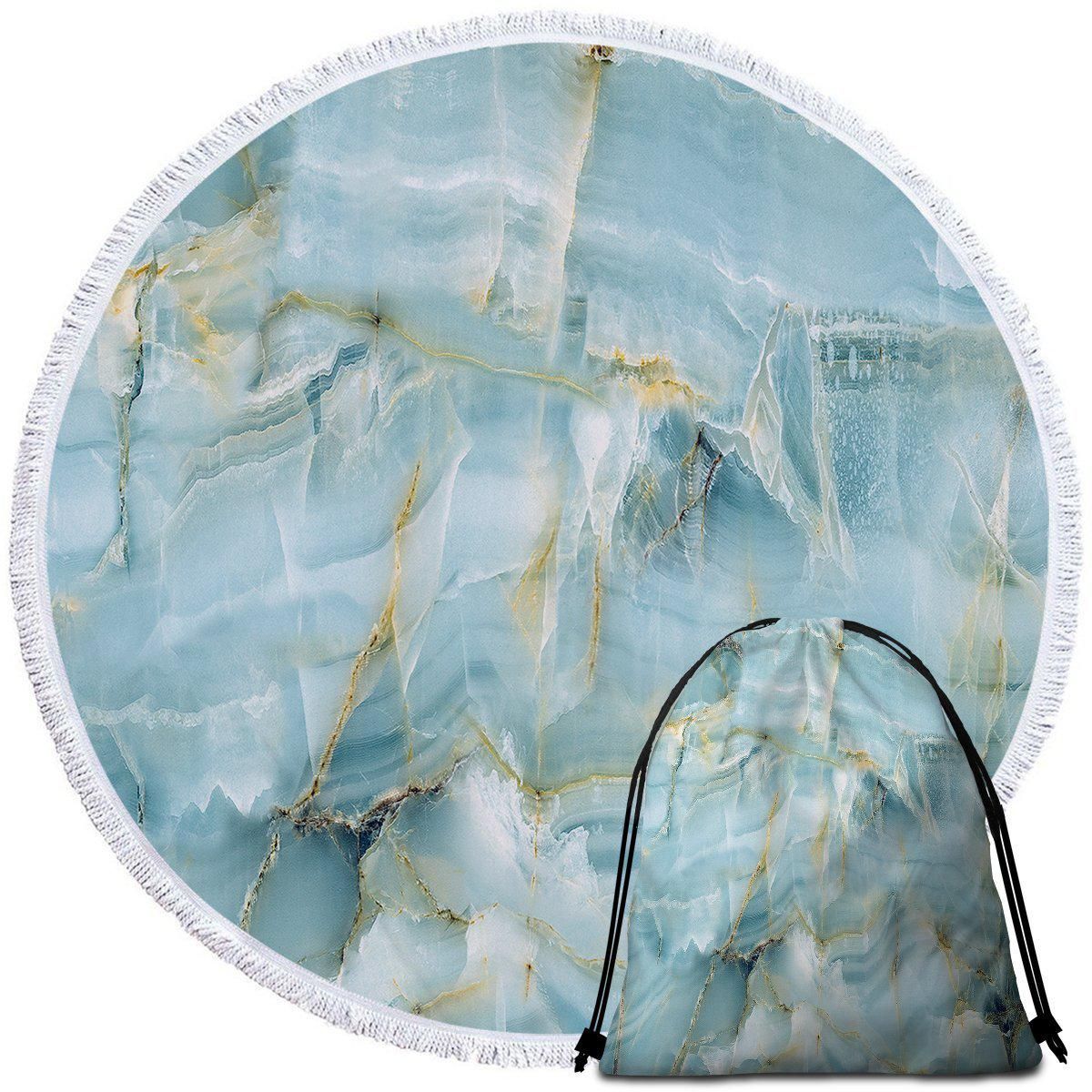 Navagio Beach Pattern Printed Round Beach Towel