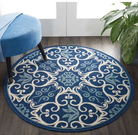 Navy Round Carpet
