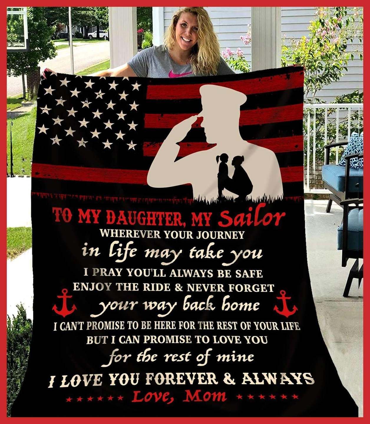 NAVY Wherever your journey in life may take you Sherpa Fleece Blanket
