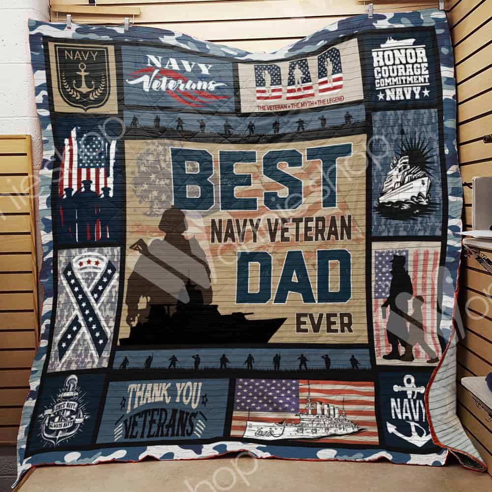 Navy Veteran Dad Quilt Blanket DHC1102277TD