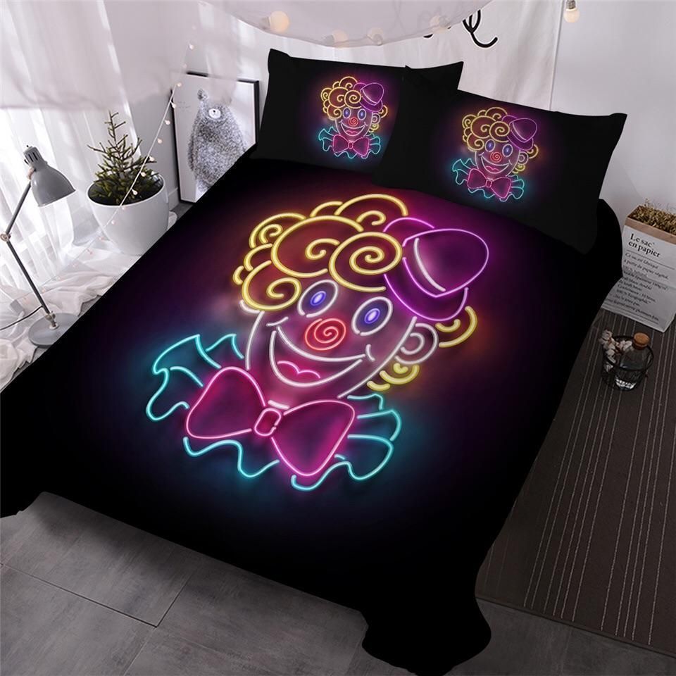 Neon Clown Bedding Set