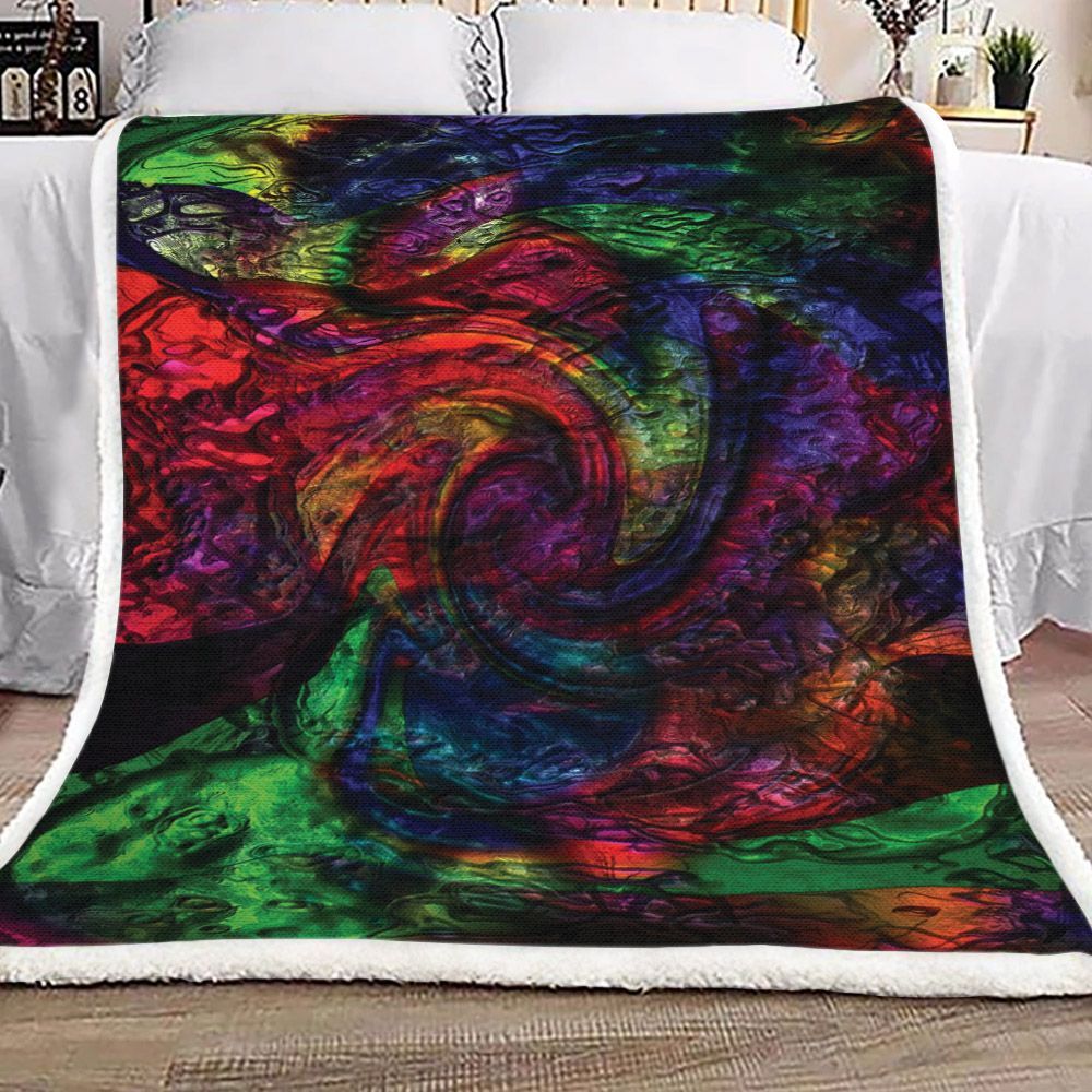 Neon Colorful Painting Sherpa Fleece Blanket