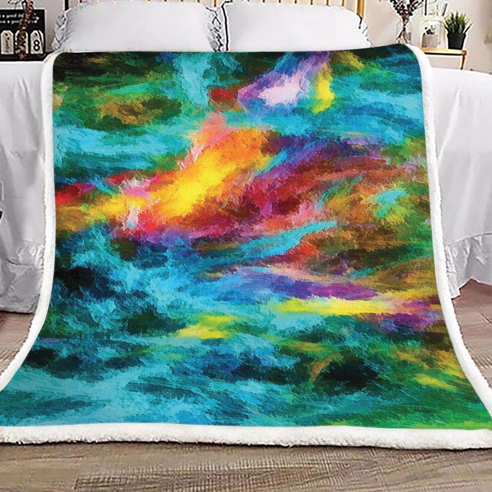 Neon Colorful Painting Sherpa Fleece Blanket