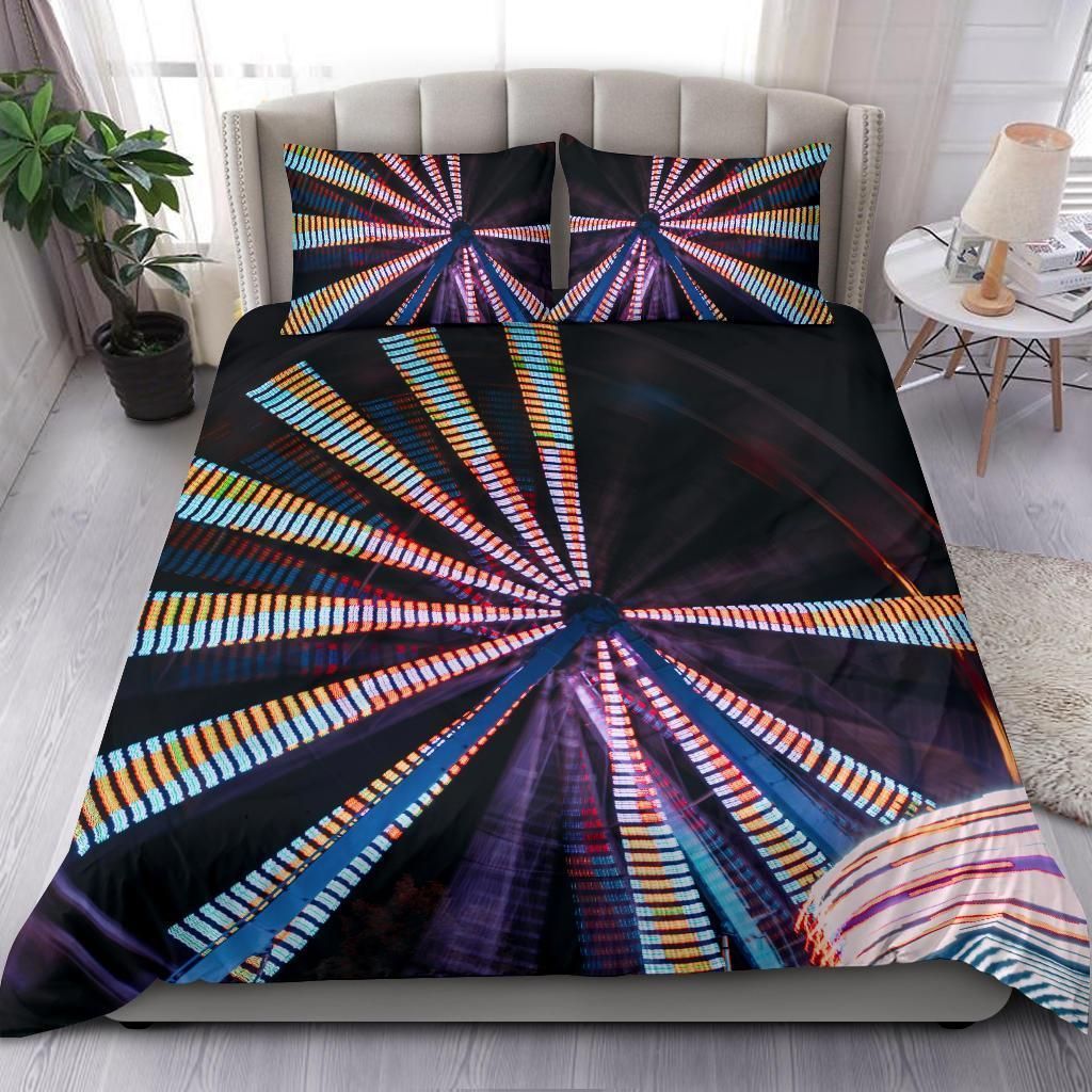 Neon Roundabout Design 3D Bedding Set