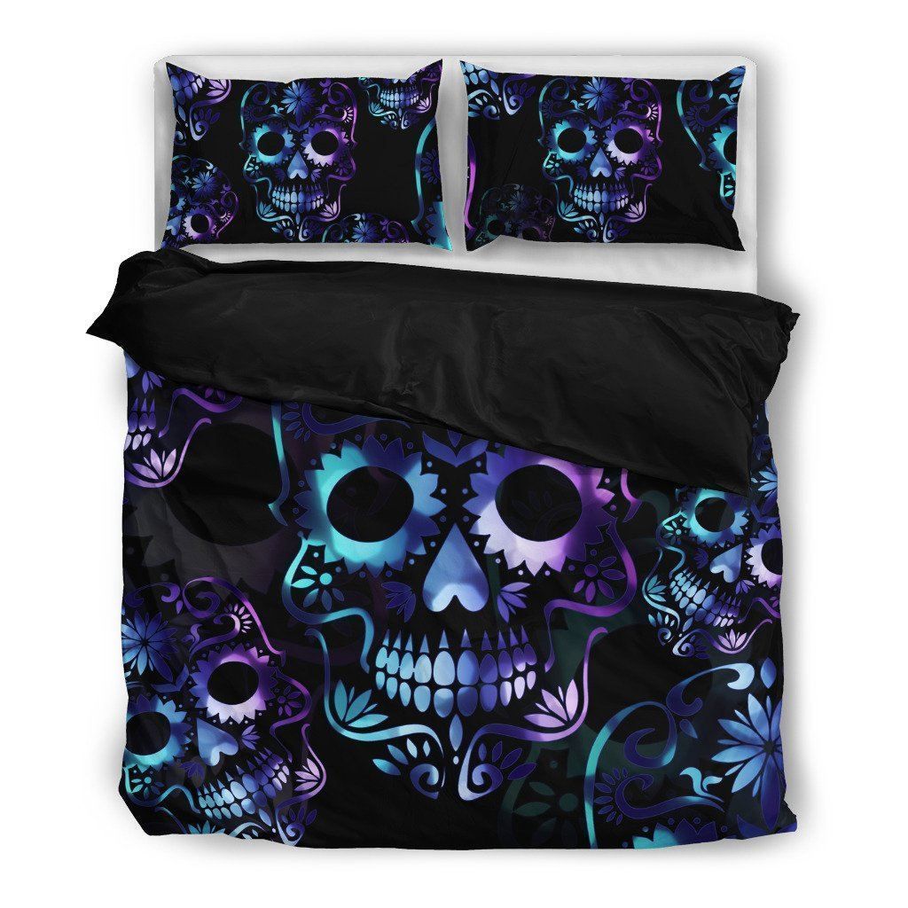 Neon Skull Bedding Set