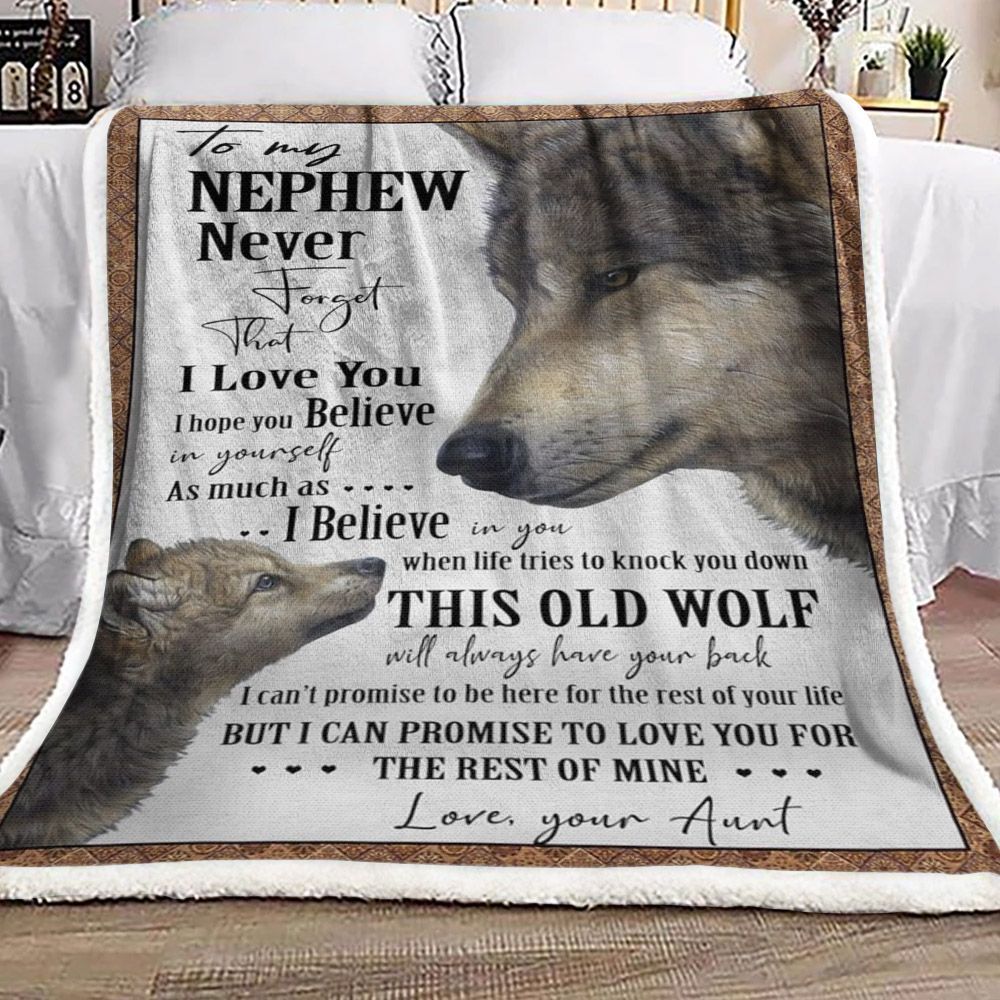 Nephew And Aunt Wolf Sherpa Fleece Blanket